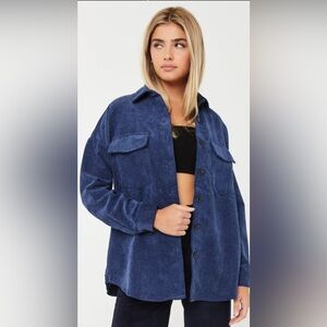 Ardene Navy Corduroy Shirt women Size Large